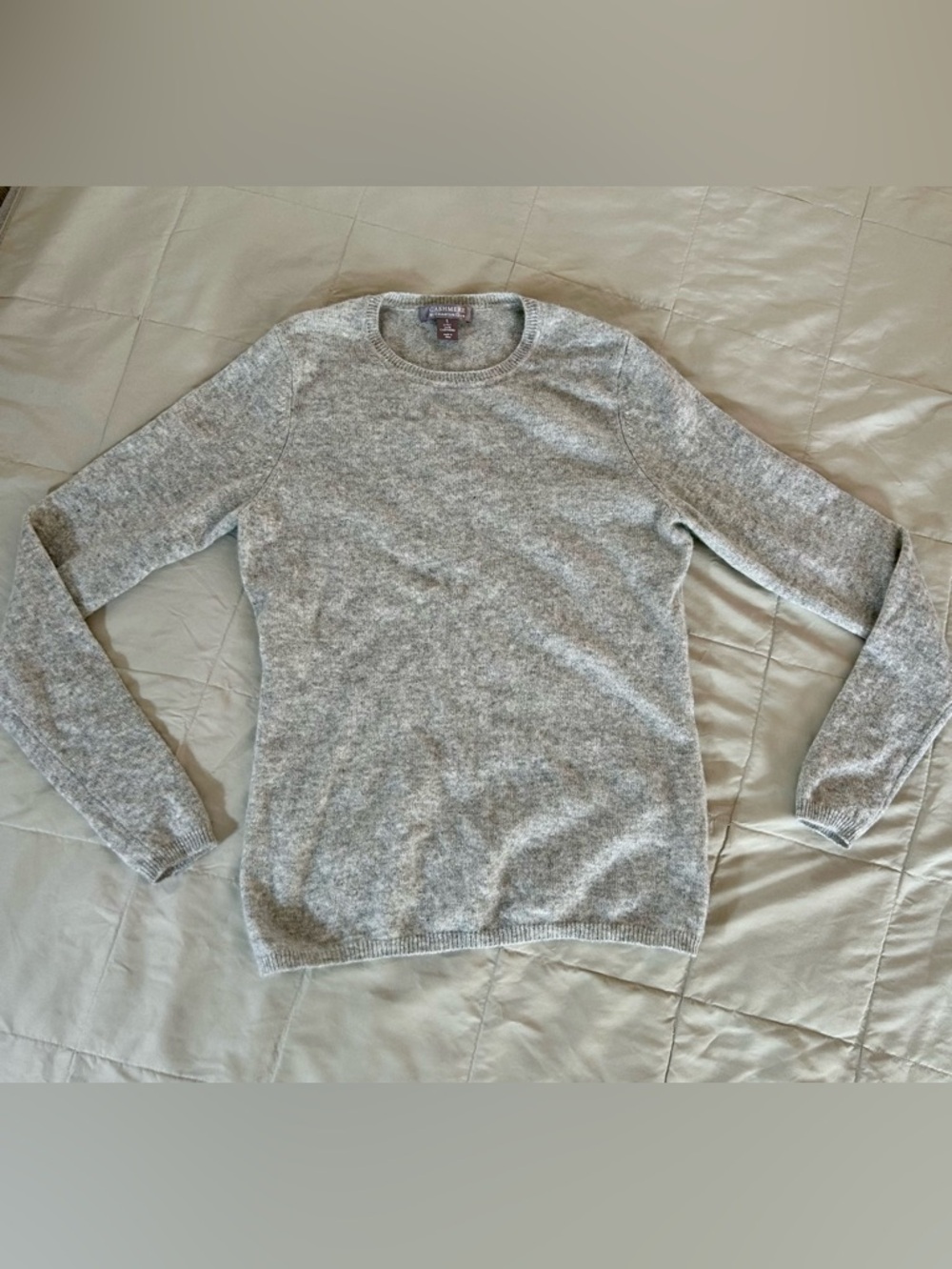 Charter Club Gray Crewneck 100% Cashmere Sweater Women’s Small, Long Sleeve - Picture 2 of 8